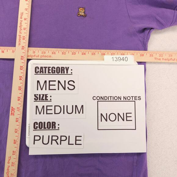 Teddy Frersh Graphic Short Sleeve Crew Neck T Shirt Mens Size Medium M Purple - Picture 7 of 9